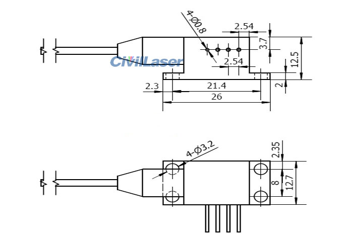 450nm 1w pigtailed laser